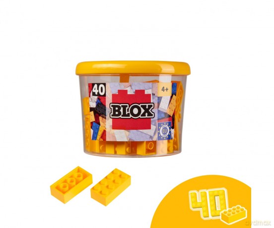 Androni Blox 40 żółte klocki 8-elementowe w puszce Simba 104118857