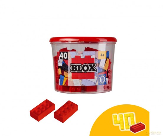 Androni Blox 40 czerwone klocki 8-elementowe w puszce Simba 104118875
