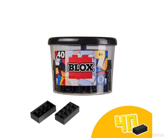 Androni Blox 40 czarnych klocków 8-elementowych w puszce Simba 104118895