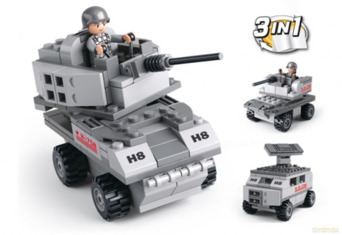 Sluban M38-B0537B - ARMY Panzerfahrzeug 3-in-1 (110 Teile)