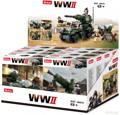 Sluban M38-B0678 - Army WWII - 4in1 Set Display (8 Packungen)