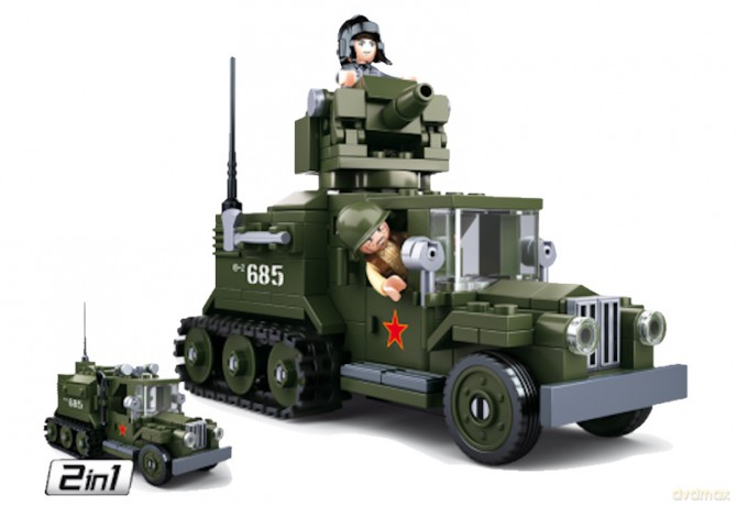 Sluban M38-B0685 - Army WWII - Alliierter Halbkettenfahrzeug 2in1