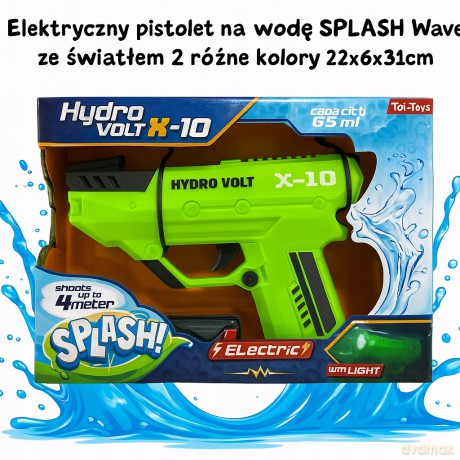 Toi Toys - SPLASH Elektryczny pistolet na wodę - Wave - ze światłem