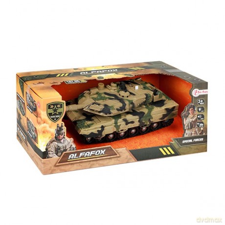 Toi Toys 15600A - ALFAFOX Czołg wojskowy z napędem frykcyjnym ze światłem i dźwiękiem