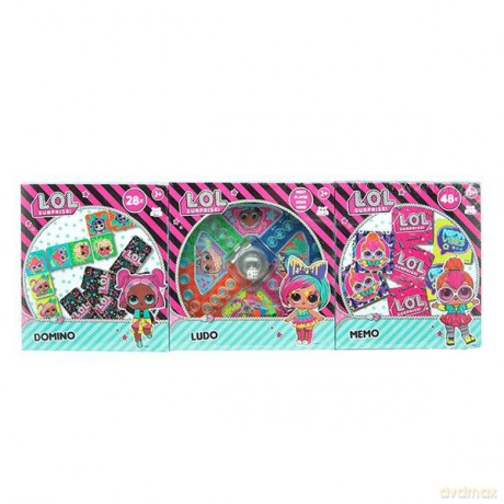 Toi Toys 51250A - L.O.L. Surprise - Memo/Ludo/Domino, Zestaw 3 gier