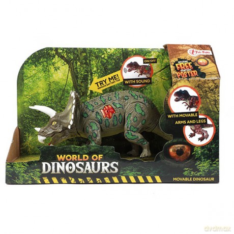 Toi-Toys - WORLD OF DINOSAURS - Ruchomy dinozaur z dźwiękiem