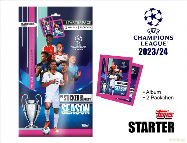 Topps UEFA Champions League 2023/2024 Naklejki - ZESTAW STARTOWY