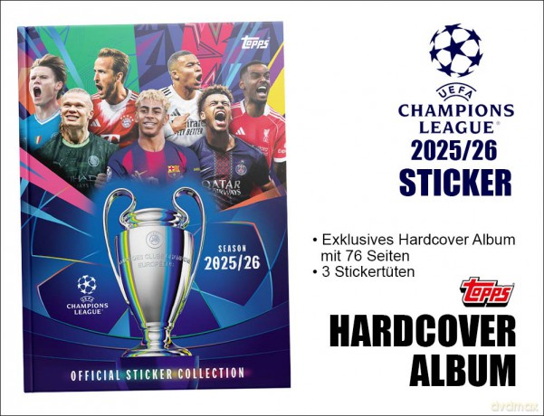 Topps UEFA Champions League 2025/2026 Naklejki - ALBUM W TWARDEJ OPRAWIE