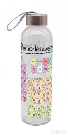 Trinkflasche Periodensystem 500ml Glas (Butelka do picia Układ okresowy 500ml szklana)