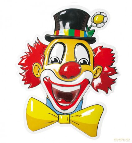 Dekoracja ścienna Clown śmiejący się - 50 cm