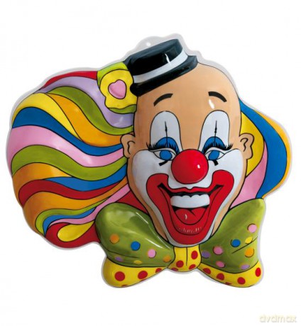 Dekoracja ścienna Clown z muchą kolorowy - 50 cm