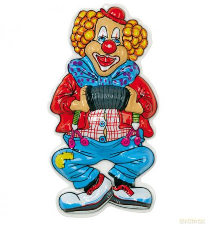 Dekoracja ścienna Clown muzyk - 53 cm