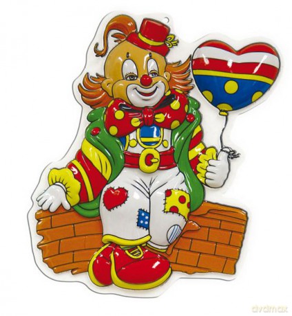Dekoracja ścienna Mini clown na murze - 40 cm