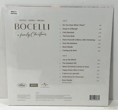 Andrea Bocelli: A Family Christmas (Blue)(+2 Extra Songs) [Winyl]