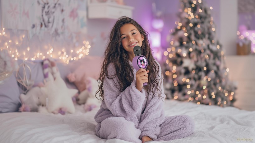 Otl Karaoke Microphone And Speaker With Led - Kuromi