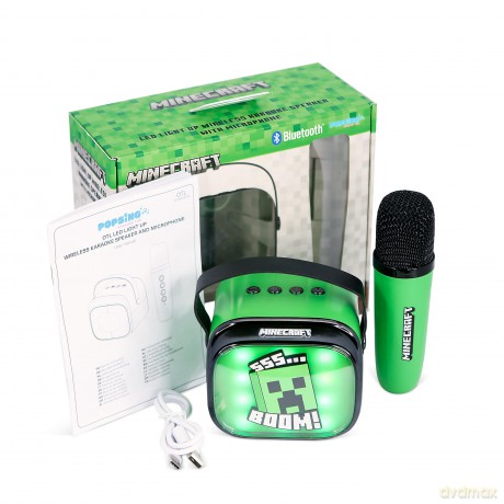 Otl Popsing Karaoke Microphone And Speaker With Led - Minecraft