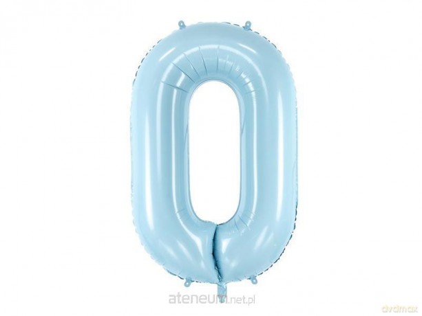 Balon foliowy Cyfra 0 86cm jasny niebieski