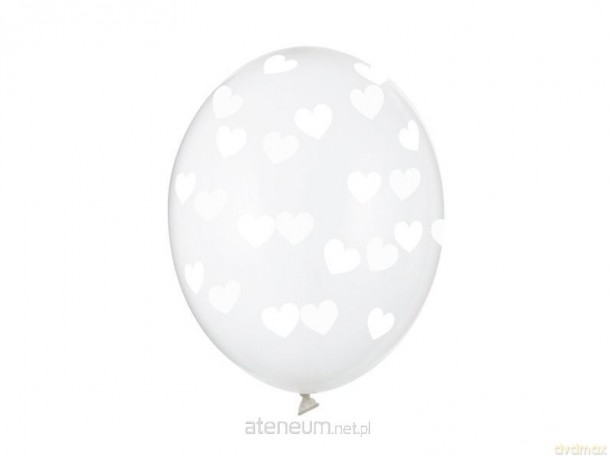 Balony Serduszka Crystal Clear 30cm 6szt