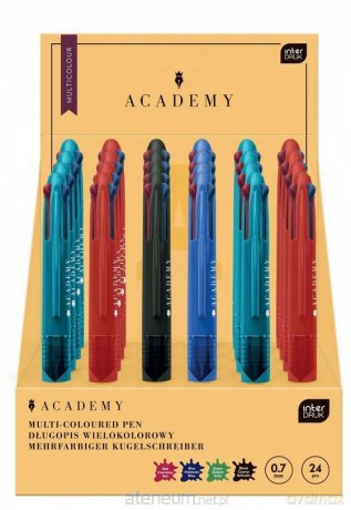 Długopis automatyczny 4kol. Academy 0,7mm (24szt)