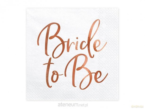 Serwetki Bride to Be różowe złoto 33x33cm 20szt