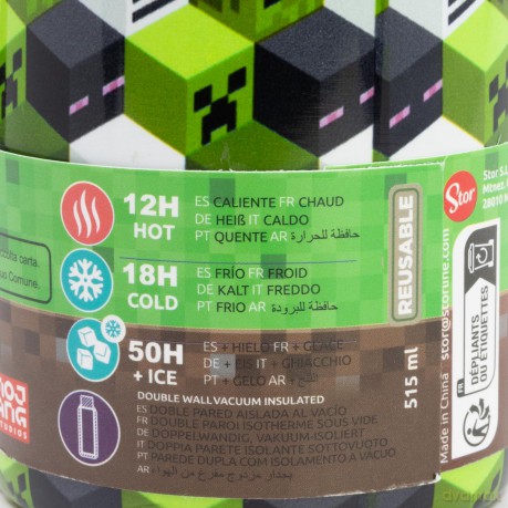 Stor: Minecraft - Iconicmono Butelka termiczna ze stali nierdzewnej (515ml) (31309)