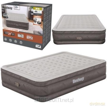 Materac dmuchany dwuosobowy z pompką 203x152cm [SPORT]