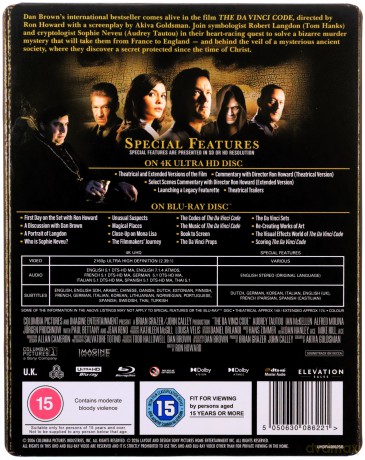 The Da Vinci Code (Kod da Vinci) (steelbook) [Blu-Ray 4K]+[2xBlu-Ray]