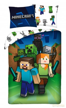 Minecraft Pościel, 140x200cm + 70x90cm