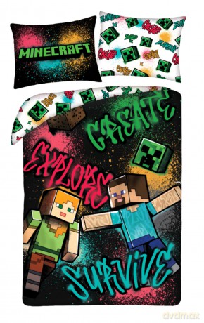 Minecraft Pościel, 140x200cm + 70x90cm 100% polyester microfiber