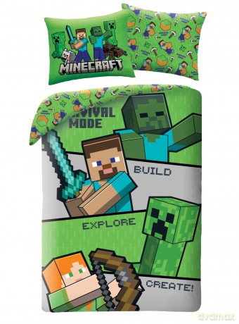 Minecraft Pościel, 140x200cm + 70x90cm 100% polyester microfiber