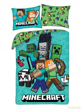 Minecraft Pościel, 140x200cm + 70x90cm 100% polyester microfiber