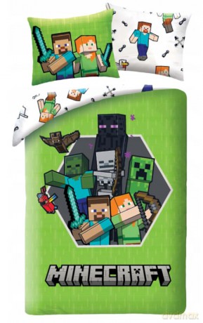 Minecraft Pościel, 140x200cm + 70x90cm 100% polyester microfiber