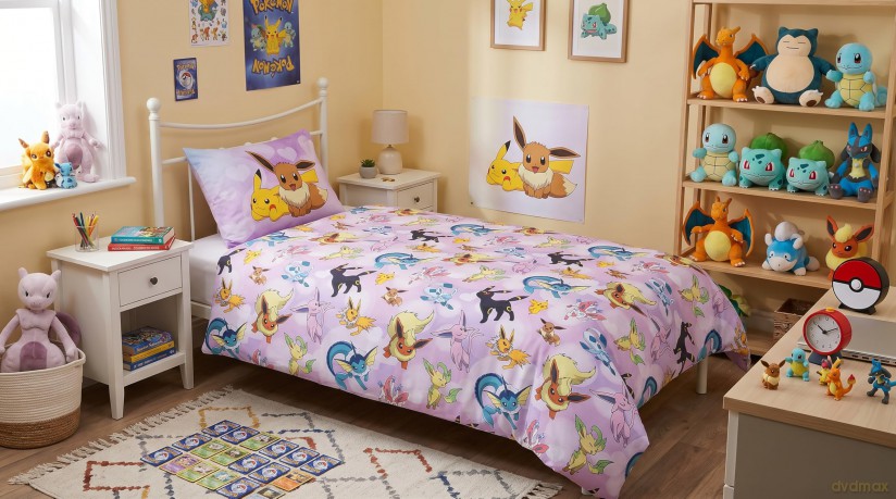 Pokemon Pościel, rozmiar 135x200cm+80x80cm 100% polyester microfiber