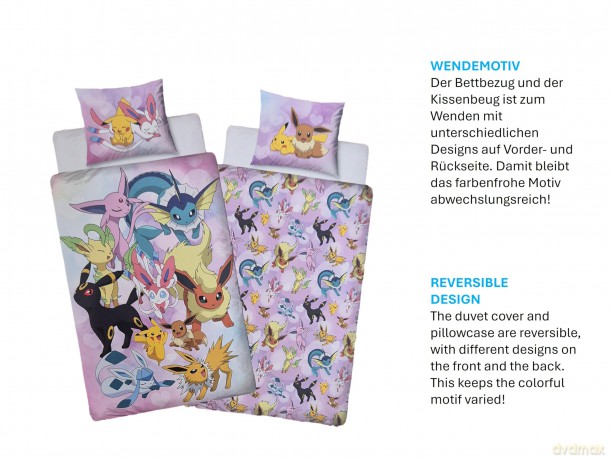 Pokemon Pościel, rozmiar 135x200cm+80x80cm 100% polyester microfiber