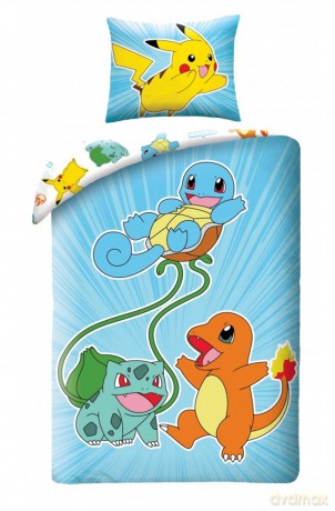 Pokemon Pościel, rozmiar 140x200cm+70x90cm 100% poliester mikrofibra