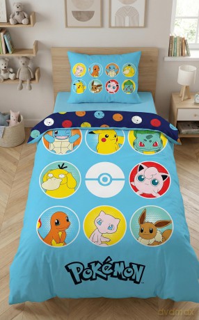 Pokemon Pościel, rozmiar 140x200cm+70x90cm 100% polyester microfiber
