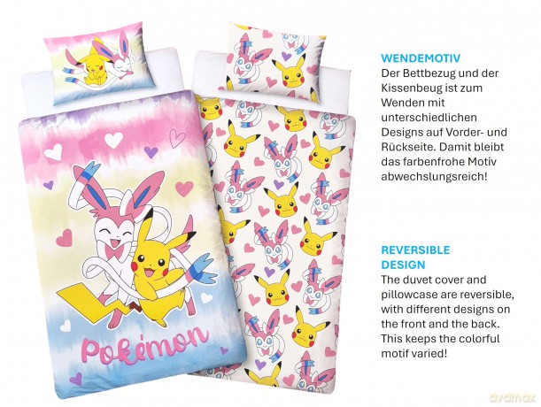 Pokemon Pościel, rozmiar 140x200cm+70x90cm 100% polyester microfiber