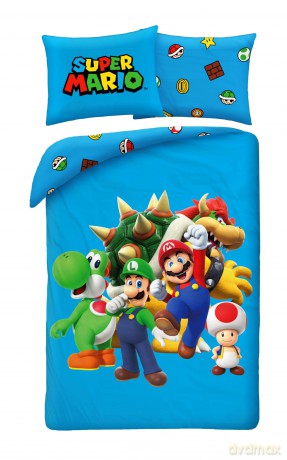 Super Mario Pościel, rozmiar 140x200cm+70x90cm 100% poliester mikrofibra