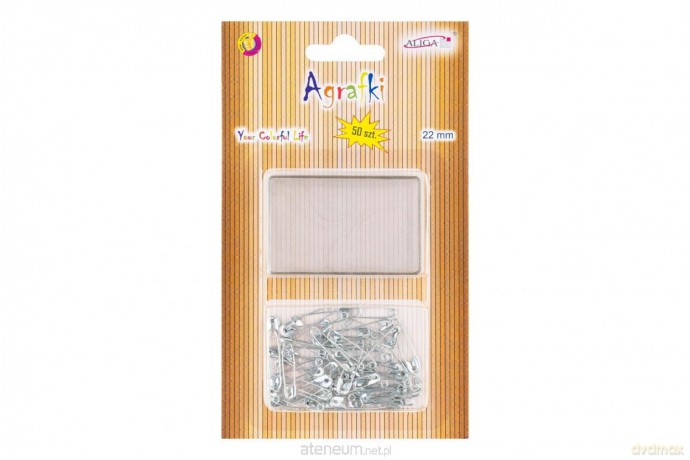 Agrafki srebrne 22mm 50szt