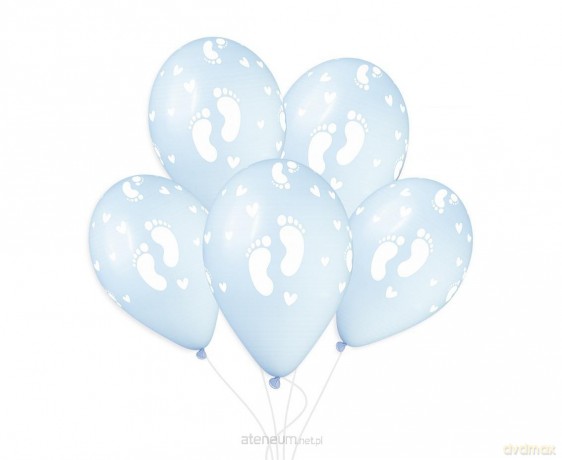Balony stópki pudrowe błękitne 33cm 50szt