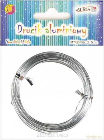 Drucik aluminiowy srebrny 1,25 mm 5m