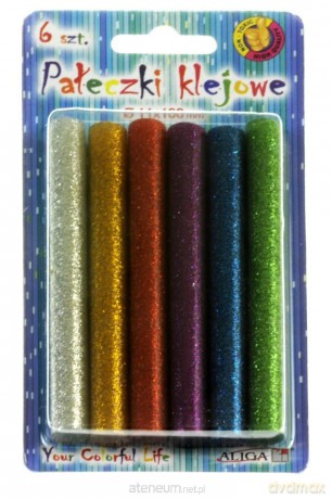 Klej do pistoletu na gorąco brokat 6szt.11x100mm