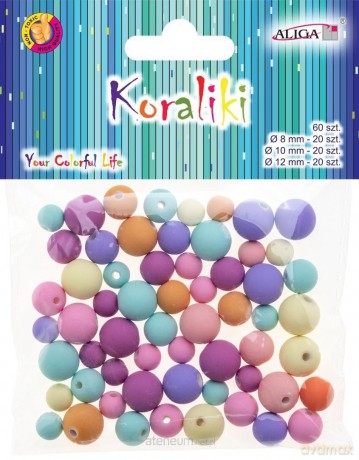 Koraliki silikonowe 60szt MIX
