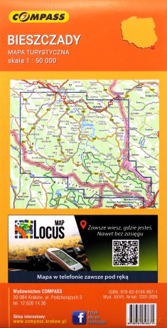 Mapa turystyczna - Bieszczady 1:50 000