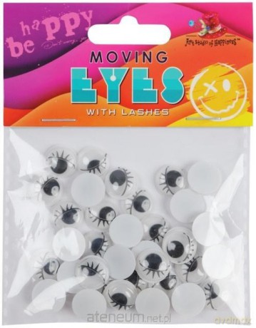 Oczy samoprzylepne 12mm czarno-białe 35szt