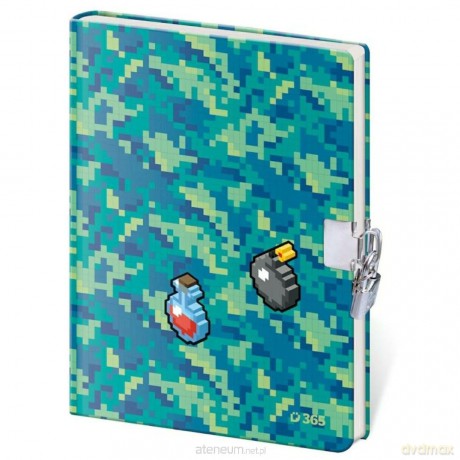 Pamiętnik B6/60K gładki Pixel Quest