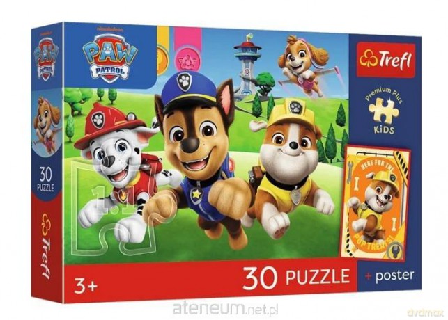 TREFL 30 el. Psi Patrol Psiaki w drodze+plakat [PUZZLE]