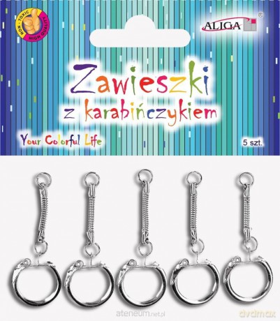 Zawieszki z karabińczykiem 6cm, 5szt