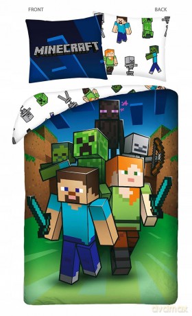 Minecraft Pościel, 160x200cm + 70x80cm