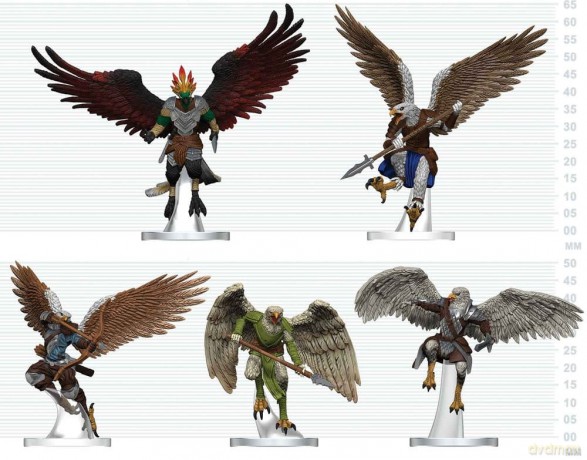 D&D Icons of the Realms Mini Figures Aarakocra Flock 20 cm